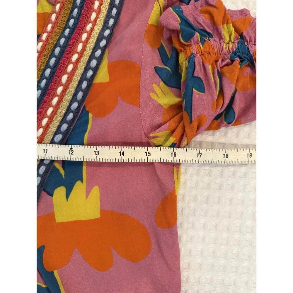 Anthropologie Bl^nk London Tropical Print Stephanie Blouse SZ XXS